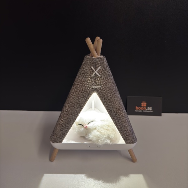 Детский ночник Котенок в палатке (Bluetooth)