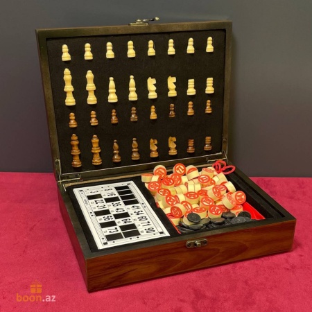 Деревянный набор 2 в 1 Шахматы и Лото