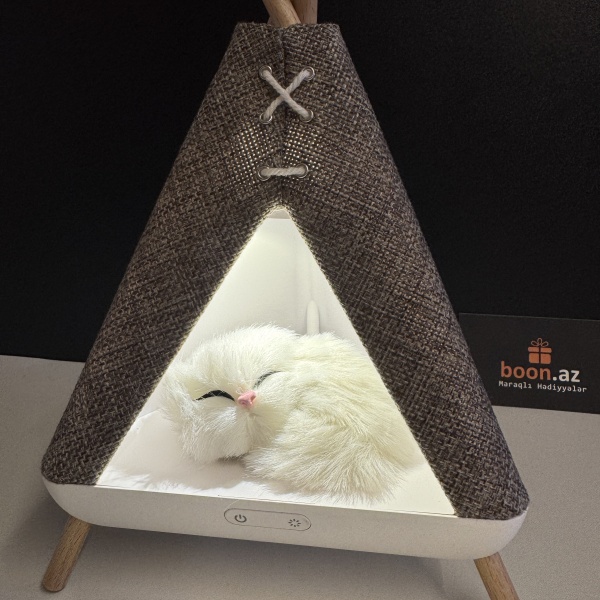 Детский ночник Котенок в палатке (Bluetooth)