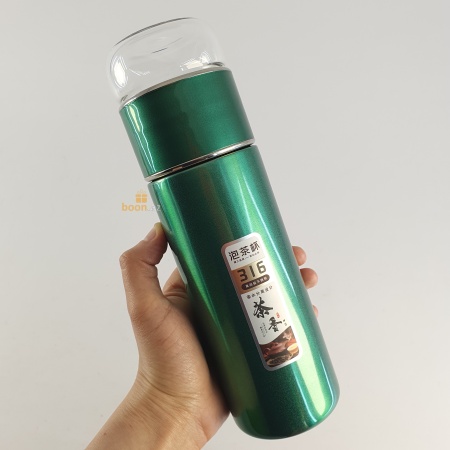 Высококачественные термосы с отделением для чая и воды green