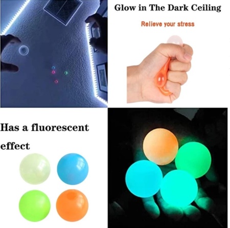 Липкие мячи (фосфорные) Luminous ball 6 pcs