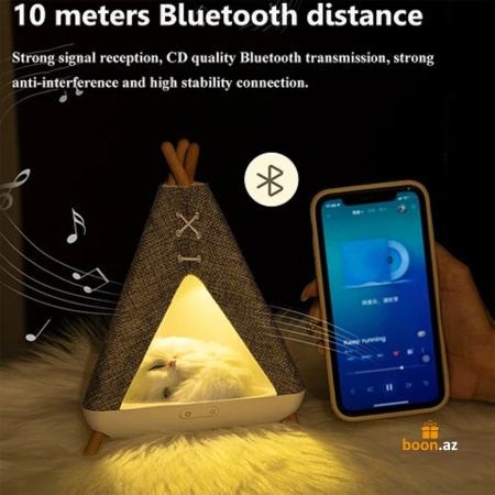 Детский ночник Котенок в палатке (Bluetooth)