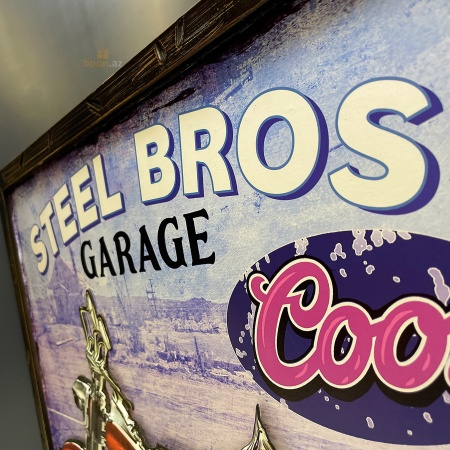 3D Металлическая картина "Steel Bros Garage"