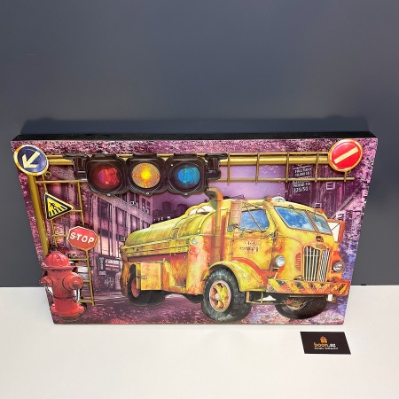 3D Металлическая картина "Road Stop"