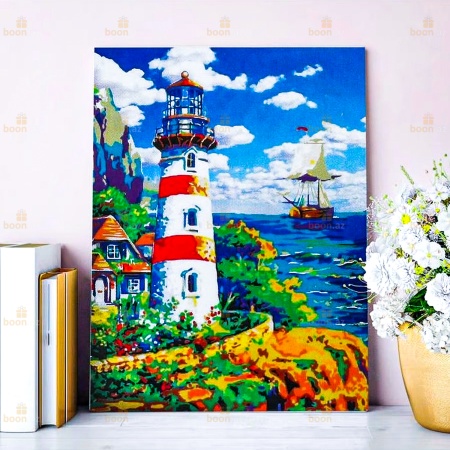 Алмазная вышивка с частичным заполнением «Маяк»  (30х40)