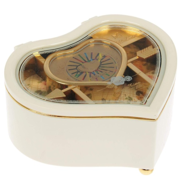 Музыкальная шкатулка «Белое сердце» с балериной 